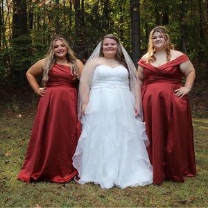 Elegant Red Bridesmaid Dress